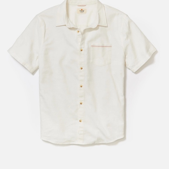Marine Layer Other - Marine Layer Men's  Stretch Selvage Short Sleeve Shirt White Button Up Marge